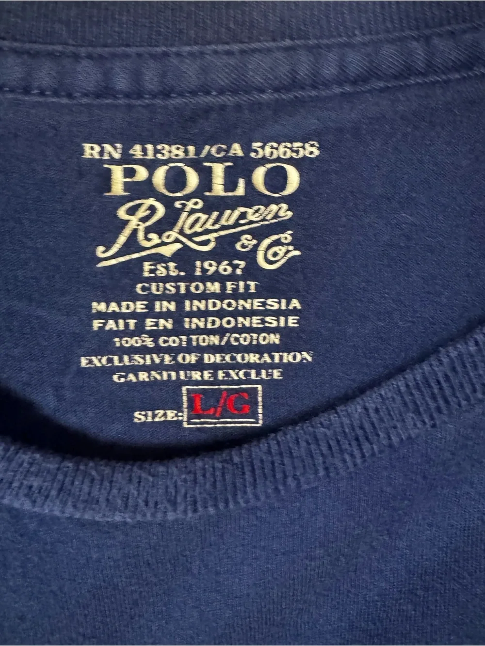 Polo by Ralph Lauren Navy Short Sleeve Tee with Yellow Pony
